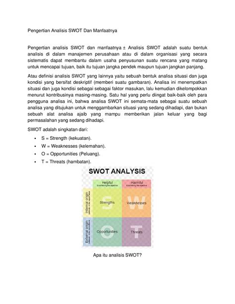 Pengertian SWOT dan Manfaatnya bagi SMK